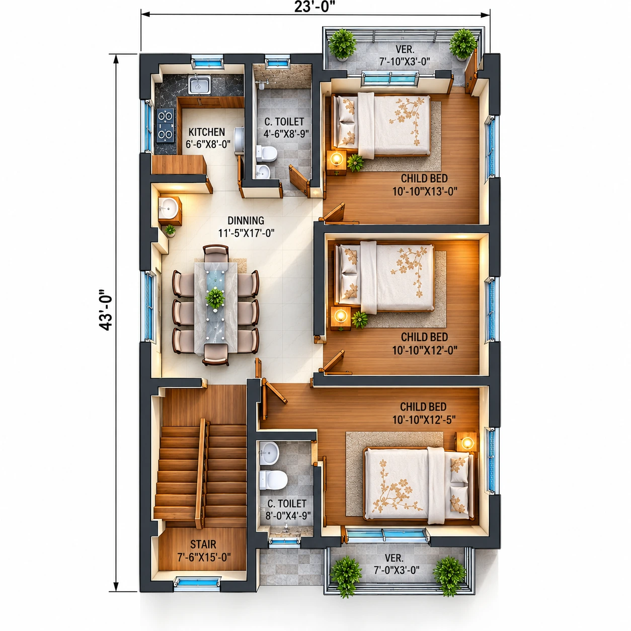 3 Storey House Design
