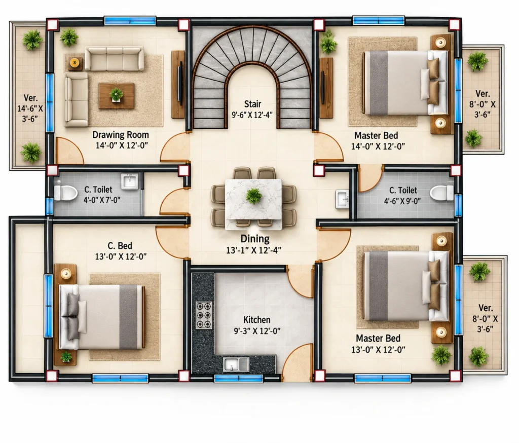 Duplex House Design