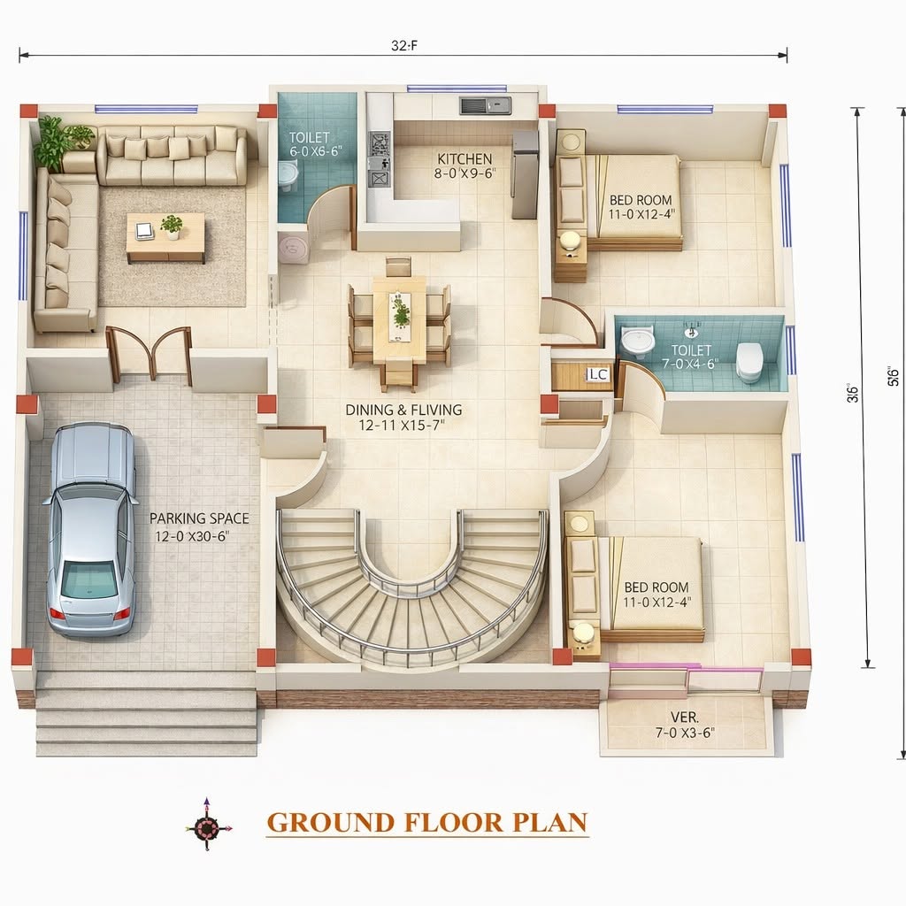 Duplex house Plan
