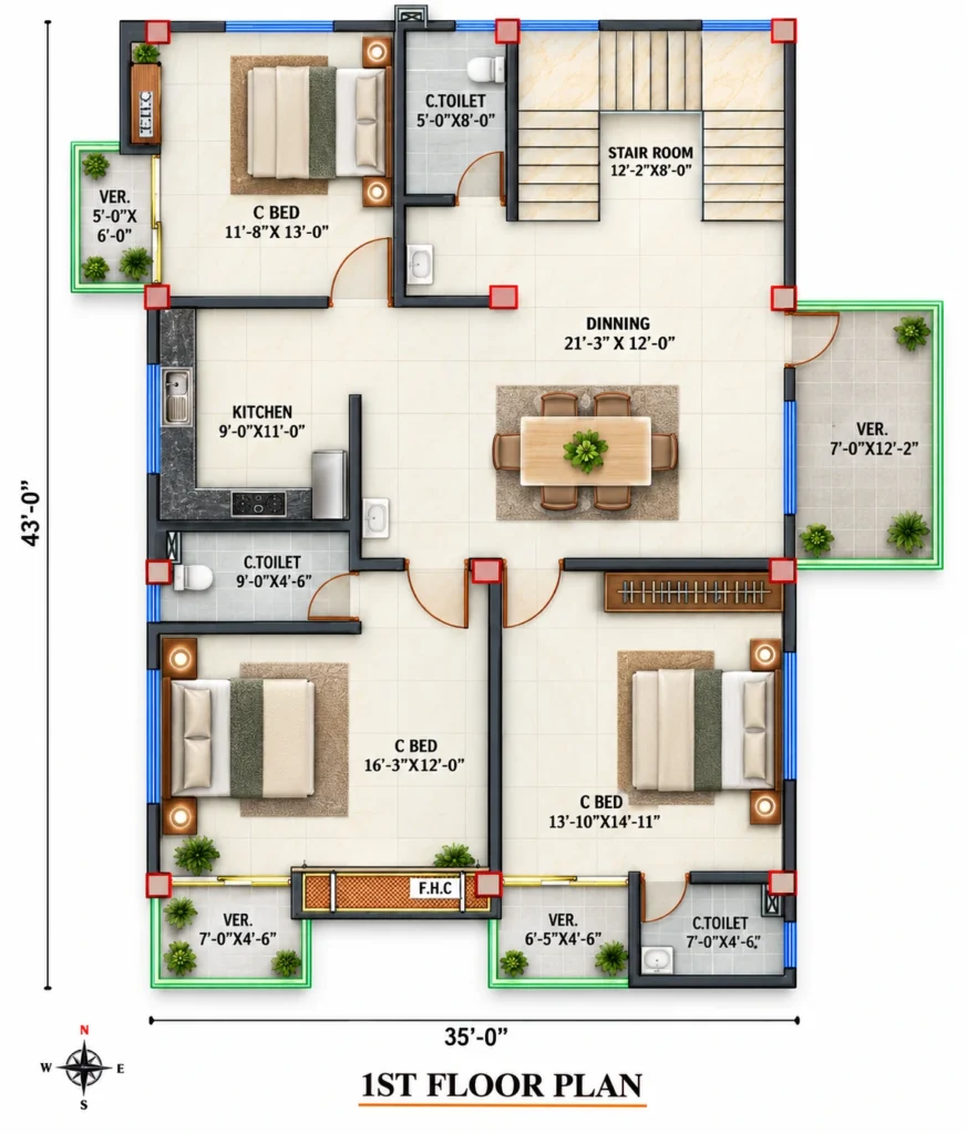 Duplex House Design