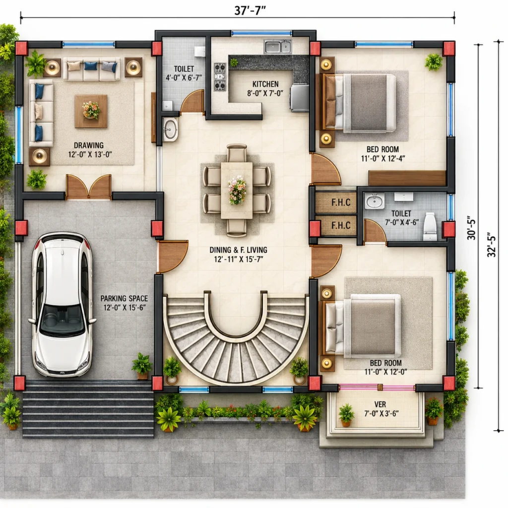 Duplex house Plan