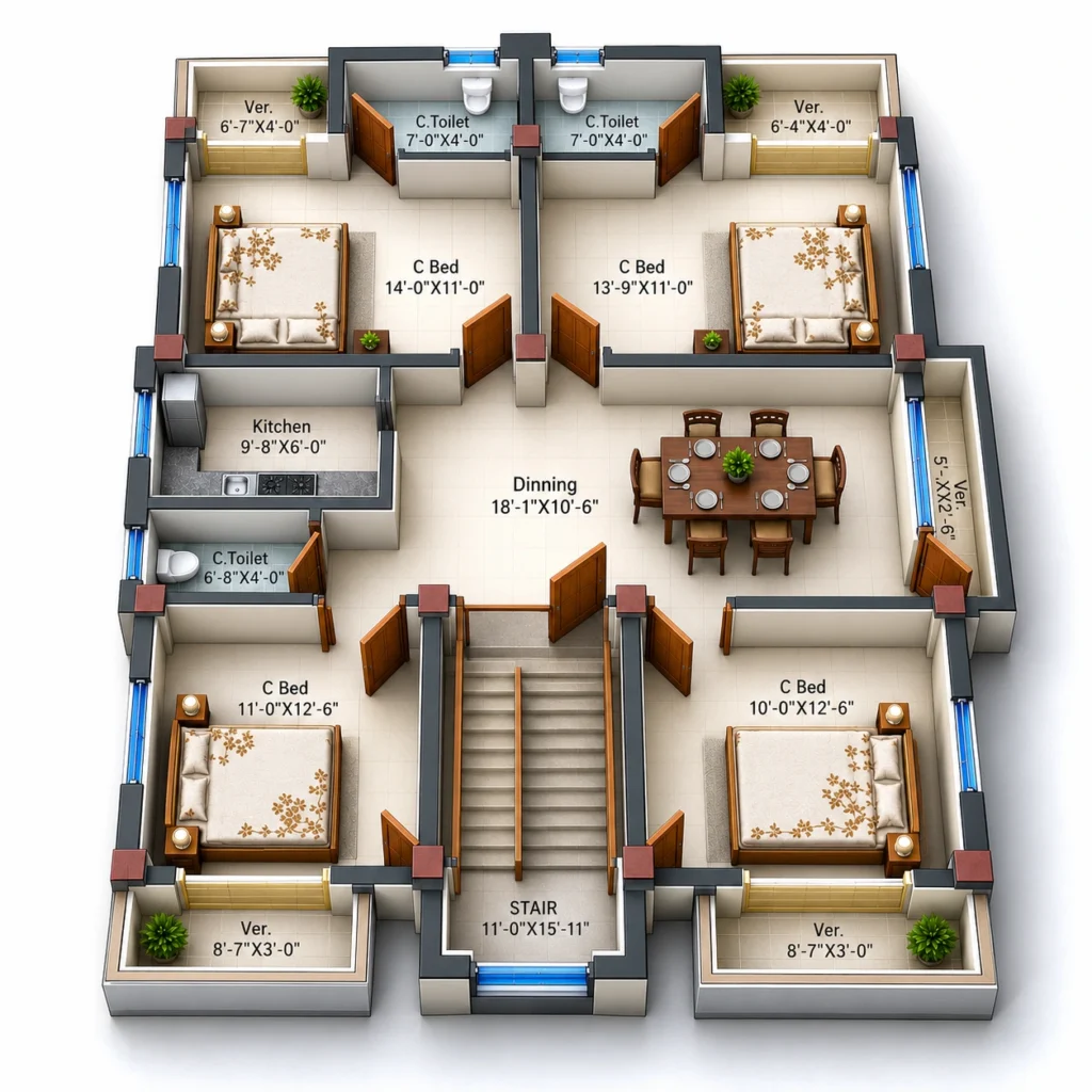 3 Storey House Design